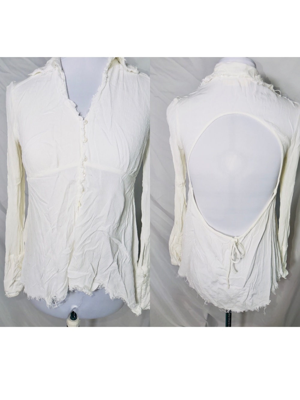 Urban Outfitters Lana vintage-style button-down with low open back